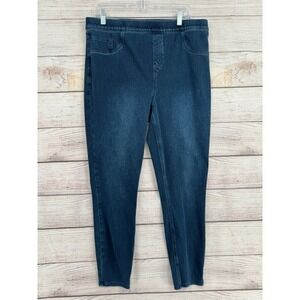 Spanx Jean-ish Leggings Womens 1X Indigo Blue Ankle Slimming Denim 20018P